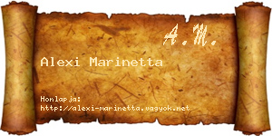 Alexi Marinetta névjegykártya